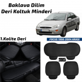 Ford FOCUS 1 1998–2004 Arası Siyah Deri Oto Koltuk Minderi - 1