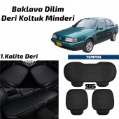 Fiat Tempra 1990-1998 Arası Siyah Deri Oto Koltuk Minderi - 1