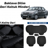 Fiat Albea 2002-2012 Arası Siyah Deri Oto Koltuk Minderi - 1