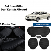 Renault Fluence 2009-2017 Siyah Deri Oto Koltuk Minderi - 1