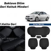Fiat Linea 2006-2016  Siyah Deri Oto Koltuk Minderi - 1