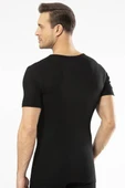 Cacharel - Termal kısa kol bisiklet yaka Siyah T-Shirt - 6