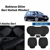 Volkswagen Golf 5 2004-2008 Siyah Deri Oto Koltuk Minderi - 1