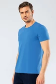 Cacharel Erkek Bisiklet Yaka Likralı T-shirt Mavi - 1