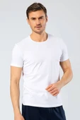 Cacharel Erkek Bisiklet Yaka Likralı T-shirt Beyaz - 2