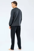 Cacharel Erkek Jakarlı Noktalı Patlı Pijama Takım Gri thumbnail 4