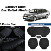 Renault Symbol Thalia 2008-2012Siyah Deri Oto Koltuk Minderi - 1