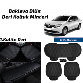 Renault Symbol 2013 Sonrası Siyah Deri Oto Koltuk Minderi - 1