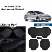 Peugeot 307 2001-2008 Siyah Deri Oto Koltuk Minderi - 1