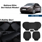 Peugeot 301 2012 Sonrası Siyah Deri Oto Koltuk Minderi - 1