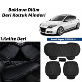Renault Megane 2009-2016 Siyah Deri Oto Koltuk Minderi - 1