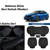 Honda Civic Fc5 2016-2020 Siyah Deri Oto Koltuk Minderi - 1