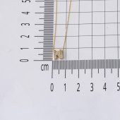 Taşlı N Harfli Minimal Harf Altın Kolye - 5