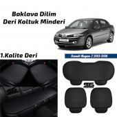 Renault Megane 2 2003-2008 Siyah Deri Oto Koltuk Minderi - 1