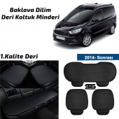 Ford Courier 2014 Sonrası Siyah Deri Oto Koltuk Minderi - 1