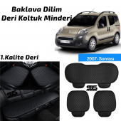 Citroen Nemo 2007 Sonrası Siyah Deri Oto Koltuk Minderi - 1