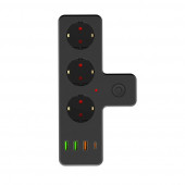 Zuidid FTR-12 3lü Termal Akım Korumalı Priz 3 USB  1 Type-C 20W PD Giriş - 1