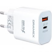 Dramex DPQ20B Quantum Usb+Type-C Qc3.0 Pd 20W Hızlı Şarj Adaptörü - 1
