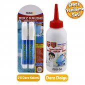 Derz Kalemi Derz Dolgu Yenileme Hızlı Kuruyan Su Bazlı Kokusuz Kalıcı Fayans Yenileme Kalem 3'lü Set - 1