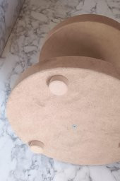 Hobi Adn 90195 Sunumluk İkili Set HAM Yuvarlak Kayın MDF Kutuda Sevk El Yapım - 2