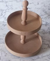 Hobi Adn 90195 Sunumluk İkili Set HAM Yuvarlak Kayın MDF Kutuda Sevk El Yapım - 5