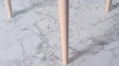Hobi Adn 90186 Ahşap Kayın MDF HAM Sehpa Rölyef Oval Ayak Ölçüyu Değiştirilebilir - 2