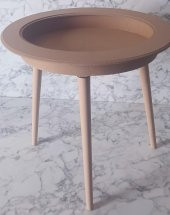 Hobi Adn 90186 Ahşap Kayın MDF HAM Sehpa Rölyef Oval Ayak Ölçüyu Değiştirilebilir - 7