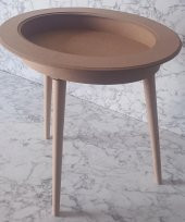 Hobi Adn 90186 Ahşap Kayın MDF HAM Sehpa Rölyef Oval Ayak Ölçüyu Değiştirilebilir - 8
