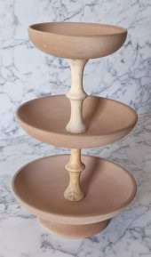 Hobi Adn 90188 Çerezlik Sunumluk HAM Oyma 3 Kat Kutuda Sevk El Yapım - 6