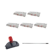 Cod-Ex Dar Yedek Islak Mop Takımı - 5 Adet Beyaz 450 Gr. 17 Cm. Islak Mop + Metal Sap + Mop Tutucu thumbnail 1