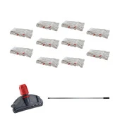 Cod-Ex Dar Yedek Islak Mop Takımı - 10 Adet Beyaz 450 Gr. 17 Cm. Islak Mop + Metal Sap + Mop Tutucu thumbnail 1
