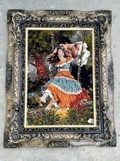 Çardaktaki Çift Adlı İran Tebriz Halı Tablo 97x76cm - Duvar Halı Kilim Tablo - 8