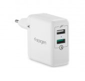 Spigen Essential F207 Qualcomm 3.0 Çift Usb iP Hızlı Şarj Aleti - 30W Hızlı Şarj Cihazı - 1