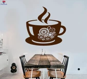 Kahve Barları Duvar Sticker Kahve Dükkanı Fincan Mutfak Dekor Çıkartmaları Benzersiz Hediyelik - 1