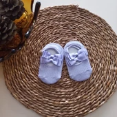 MARS BABY Kız Bebek Lila Fiyonklu Babet Çorap - 1