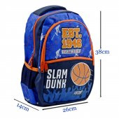 Muggle 3 Bölmeli Basket Is Fun Okul Sırt Çantası Mavi MU-9130 thumbnail 2