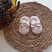 MARS BABY Kız Bebek Bej Fiyonklu Babet Çorap - 1