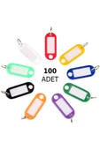 100x Anahtarlık Plastik Etiket Kimlik Isimlik Isim Yazı Yazmalık Yazılabilen (KARIŞIK RENK) thumbnail 1