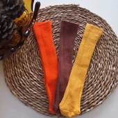 MARS BABY Kız Bebek Turuncu Kahverengi Hardal 3lü Düz Dizaltı Çorap - 1