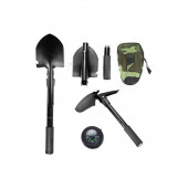 Portatif Pusulalı Kamp Seti (Kazma + Kürek + Testere) - 5