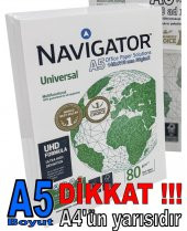 A5 (148x210mm) NAVİGATÖR YARIM BOY FOTOKOPİ KAĞIDI 500 Ad x 10 PAKET - 1