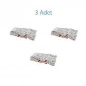 Cod-Ex Geniş Islak Mop Paspas Ucu Başlığı Püskül - Pamuklu - 500 Gram. - 25 Cm. - Beyaz - 3 Adet - 2