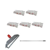 Cod-Ex Geniş Islak Paspas Mop Takımı Seti - 5 Adet Geniş Islak Mop Başlığı  + Metal Sap + Mop Tutucu thumbnail 1