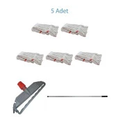 Cod-Ex Geniş Islak Paspas Mop Takımı Seti - 5 Adet Geniş Islak Mop Başlığı  + Metal Sap + Mop Tutucu thumbnail 2