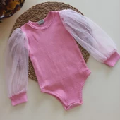 MARS BABY Kız Bebek Pembe Tüllü Çıtçıtlı Özel Gün Badi - 1