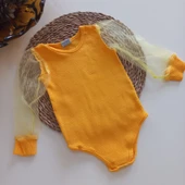 MARS BABY Kız Bebek Sarı Tüllü Çıtçıtlı Özel Gün Badi - 1