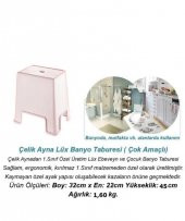 Geseus  Büyük Boy Banyo Taburesi Çok amaçlı Tabure-129-Pudra - 3