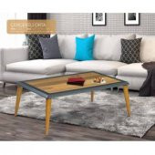 Orta Sehpa 12339 OSM ÇERÇEVE Model Parlak Ceviz gri Kayın torna retro ayak El Yapım - 1