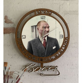 Atatürk Ahşap Dekoratif Duvar Saati - 1