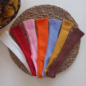 MARS BABY Kız Bebek 7li Düz Dizaltı Çorap Set - 1